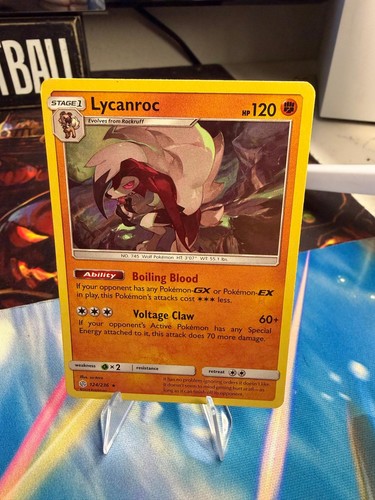 LYCANROC 124/236 COSMIC ECLIPSE Holo Rare Pokemon