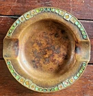 ANTIQUE L.C.T TIFFANY FURNACES INC FAVRILE STUDIOS BRONZE ART GLASS TRAY ASHTRAY