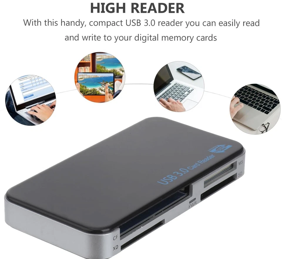 USB 3.0 карта памяти ридер адаптер 5GBPS подходит CF/TF/SD/Micro SD/XD/M2/MS карта лот - Изображение 4 из 4