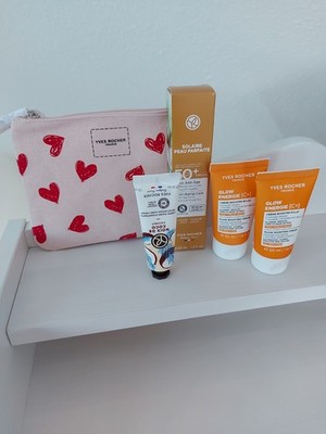 Yves Rocher 2x Glow Energie 50 ml Booster Creme,1x Solaire Anti Age 50+ Sonnencr