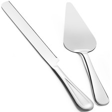 13 Inch Premium Cake Cutting Set Exquisite Knife Server Serrated Silver Pastry