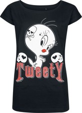 Looney Tunes T-Shirt Damen Tweety - Tattoo schwarz Fan-Merch, Filme, TV-Serien