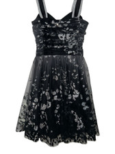 Blondie Nites by Stacy Sklar Black Glitter Silver Party Dress Size 5