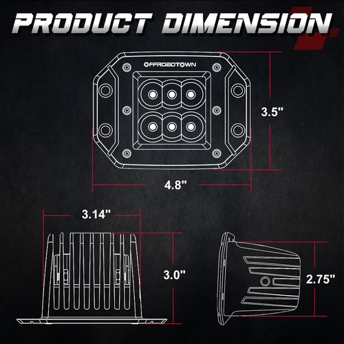OFFROADTOWN For Jeep Wrangler JL Gladiator JT LED Driving Light Bars Ditch Pods - Picture 46 of 73