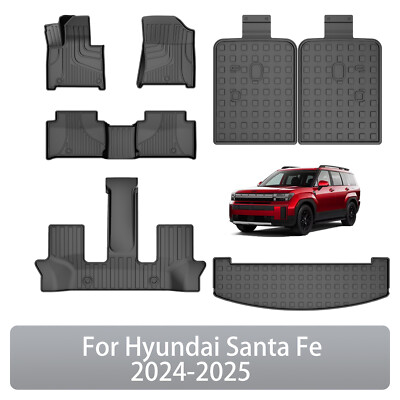 For 2024-2025 Hyundai Santa Fe All Weather Floor Mats+Cargo Liner ...