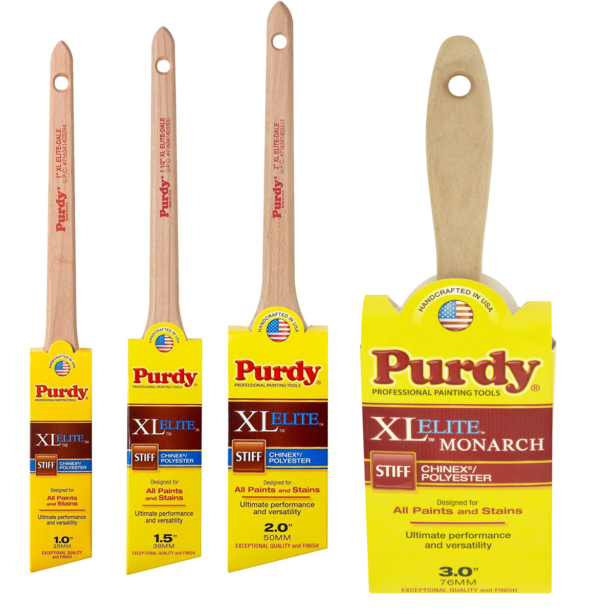 Purdy Monarch XL Elite Stiff Synthetic Paint Brushes 1