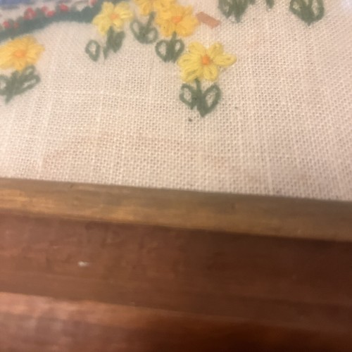 Crewel Stickmuster groß antik alt ohne Liebe 18,5 x 14,5 gerahmt - Bild 10 von 13