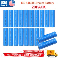20PCS AA 3.7V 1200mAh Rechargeable Li-ion Batteries ICR 14500 Lithium Battery