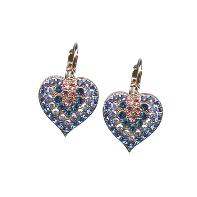 Mariana Earrings Shimmering AB, Lt Rose, Sapphire & Capri Blue Austrian Cryst...