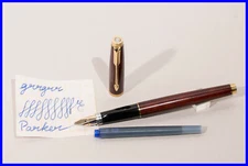 About 1982 Parker #75 Cartridge Fountain Pen "Thuya" Lacquer, BBO Nib 14K, LE