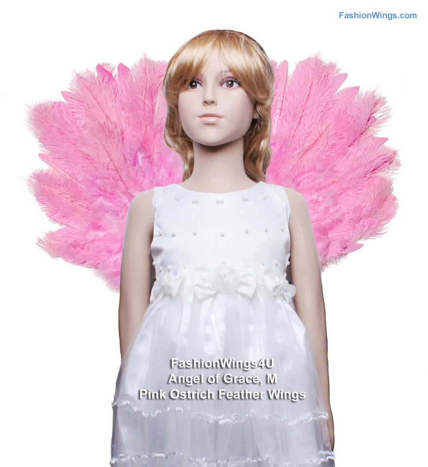 FashionWings (TM) Children's Pink Ostrich Feather Costume Angel Wings Unisex - Image 3 of 4