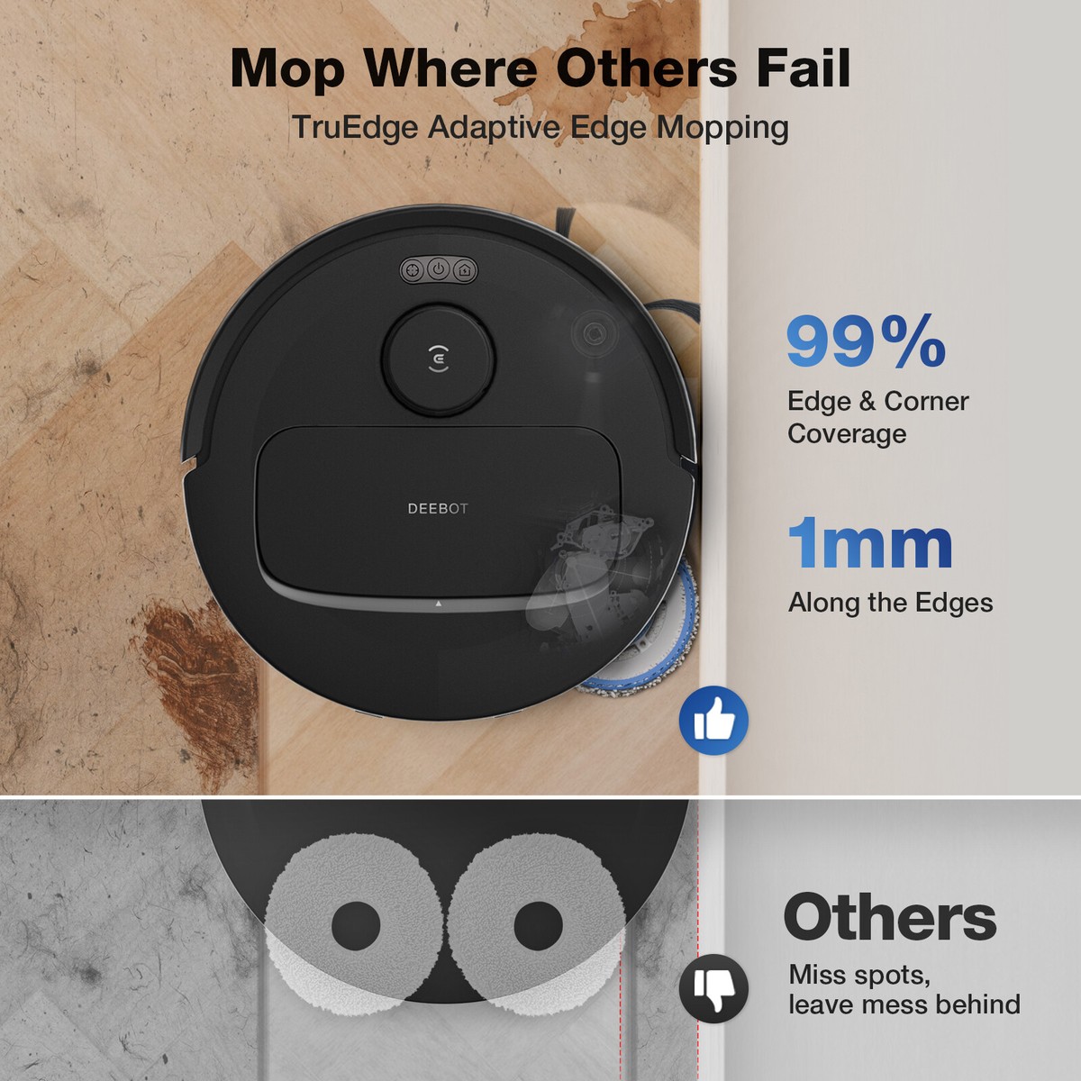 ECOVACS DEEBOT N30 Pro Omni Robot Vacuum TruEdge Adaptive Mopping