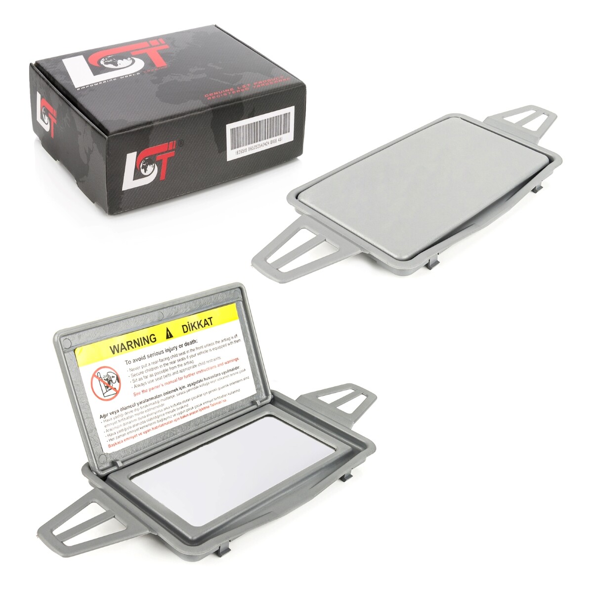 2x Sun visor with mirror frame holder Light gray for MERCEDES CLS C219