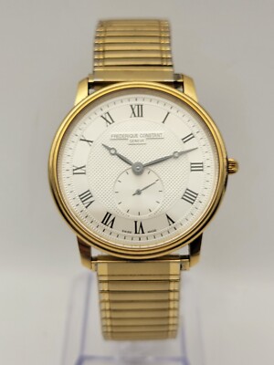 FREDERIQUE CONSTANT GENEVE Herrenuhr Quartz Gold Plated SLIM LINE 36mm