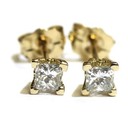 14k yellow gold .45ct SI1 H princess diamond martini stud earrings — photo 6