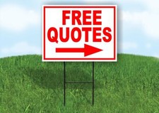 Free Quotes RIGHT Arrow RED Yard Sign Road with Stand LAWN SIGN