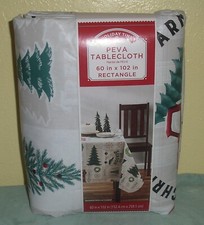Holiday Time Peva Tablecloth Tis The Season 60 in x 102 in Rectangle