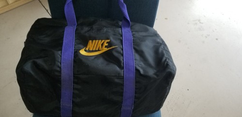 Nike Training Duffel Gym Bag Sports Black With Purple And Yellow Logo