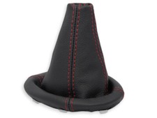 FÜR KIA PICANTO SA 03-07 SCHALTMANSCHETTE SCHALTSACK NATURLEDER NAHT ROT