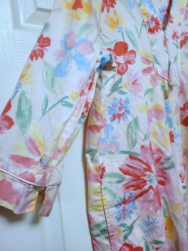 Vintage Floral Cotton Nightgown House Coat Dress Miss Elaine Small *READ - Picture 4 of 12
