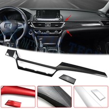 For Honda Accord 2018-2022 Console Dashboard Strip Trim Carbon Fiber Red Silver