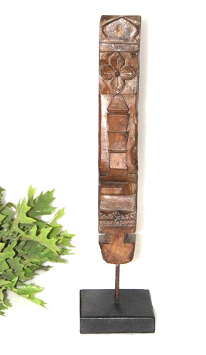 Antique Wooden Floral Carving Panel Plaque Original Old Hand Carved 