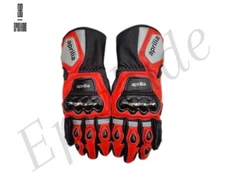 APRILIA NEW DESIGN LEATHER RACING GLOVES ARMOR RIDING CE APPROVED FOR MEN BIKERS