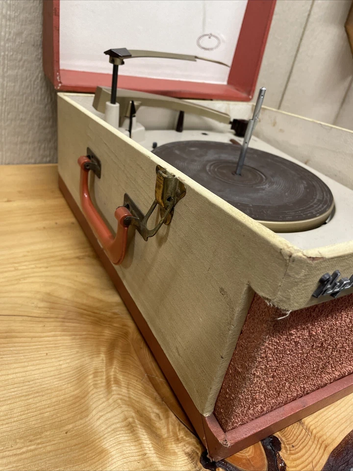 VINTAGE ALTA FIDELIDADE PHONOVOX TOCA-DISCOS PORTÁTIL MESA GIRATÓRIA - Imagem 2 de 4