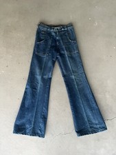 Vintage 60s 70s Bell Bottom Denim Jeans Dark Wash Size 30x33 Hippie Flares Talon
