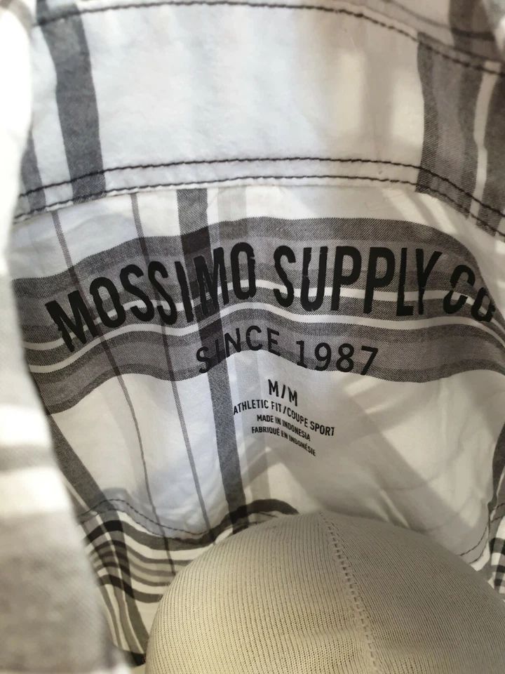 O921 MENS MOSSIMO SUPPLY CO WHITE GREY CHECK LONG SLEEVE SHIRT UK M EU 50 - Image 3 of 3