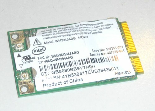 Intel WM3945ABG MOW1 WiFi Card (CN-0NC293) For Dell D620, D630, D820, D830 Laptops