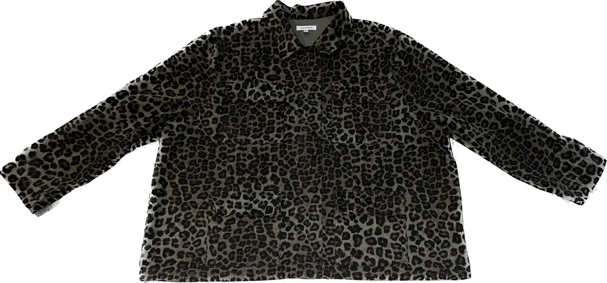 Leopard print utility jacket sale