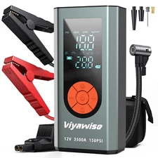 Portable Car Jump Starter with Air Compressor, 3500A Jumper Starter Battery P...