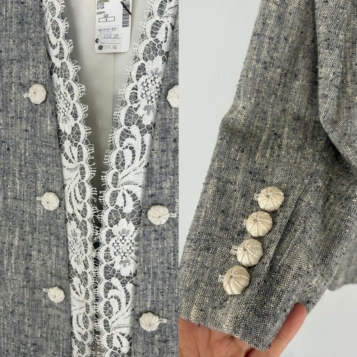 Vintage NWT Bill Blass Gray and White Tailored Blazer and Skirt Suit - Picture 7 of 8