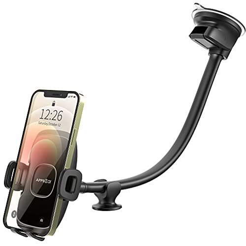 Universal Car Phone Mount for Windshield Dashboard with Long Flexible Gooseneck-image