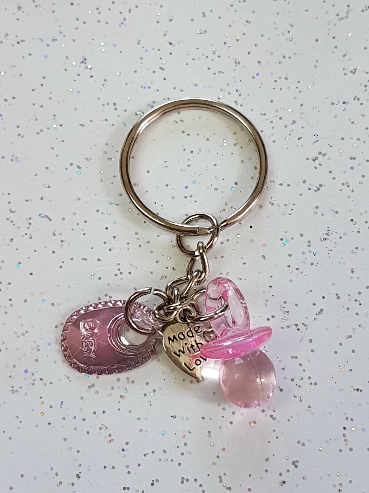10 X Baby Shower Keyring Favours Girl Boy Keepsake Gender Reveal Twins