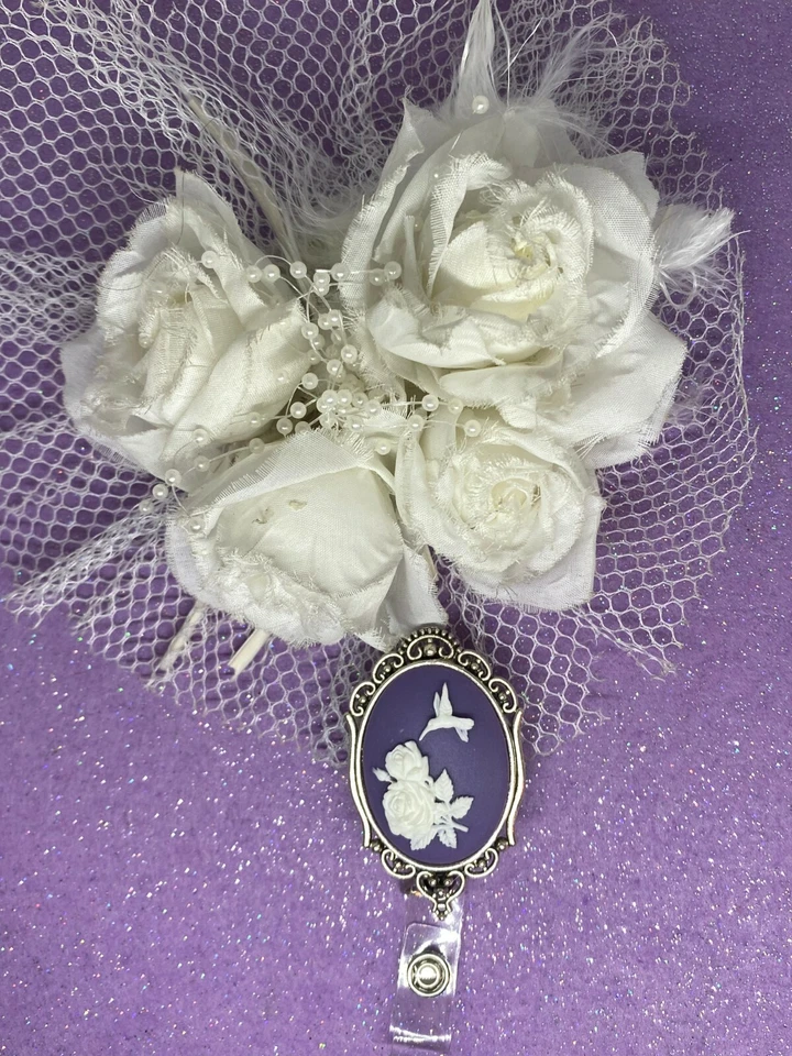 Hummingbird Cameo Pendant Work ID Key Card Badge Holder Purple BACK 2 SCHOOL SAL - Image 3 of 4