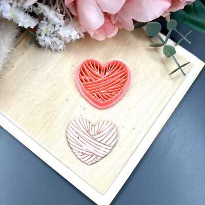Herz mit Fäden Polymer Clay Cutter | 3D-gedrucktes Tonwerkzeug | IrisCrafts7 UK