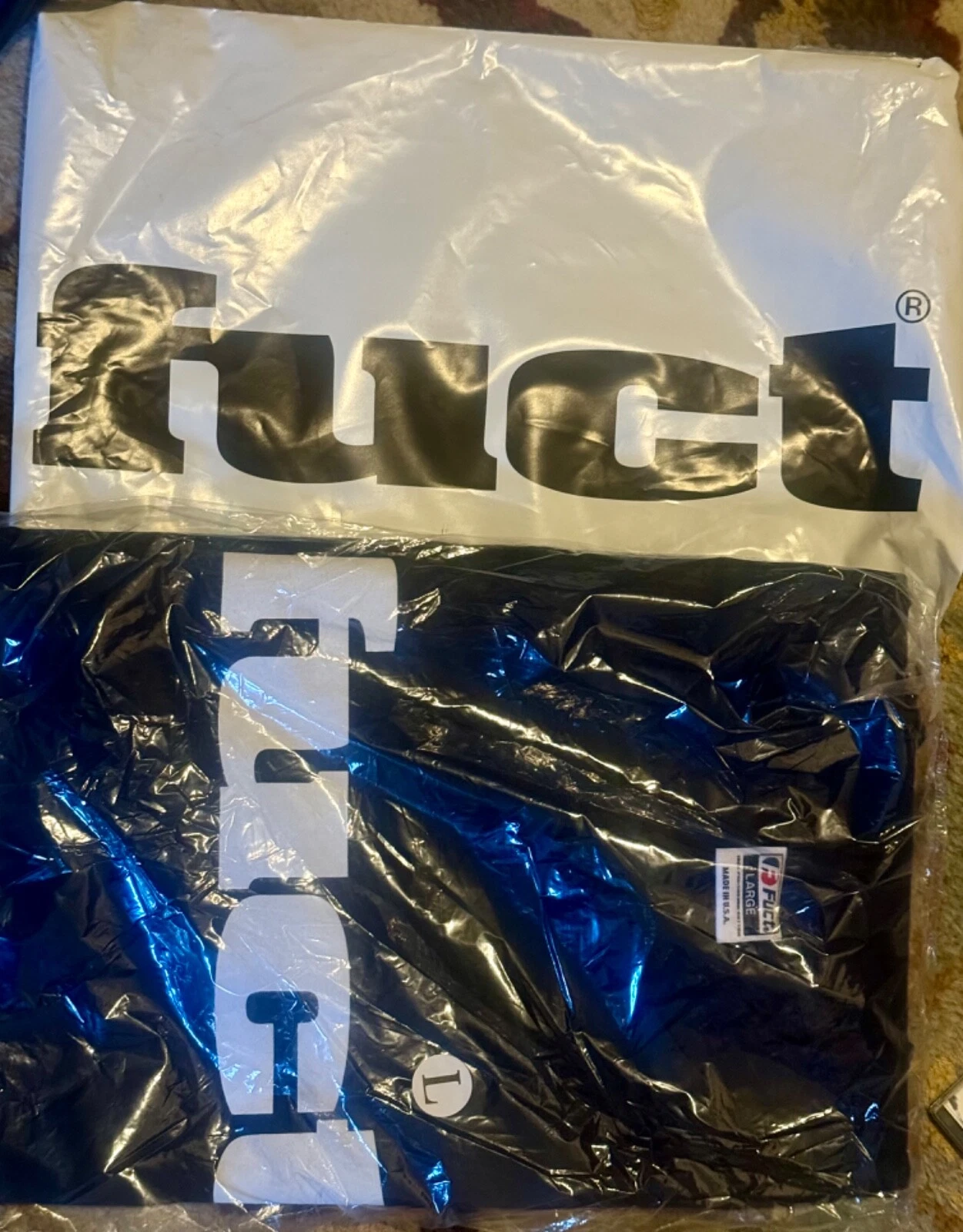 T shirt bleu FUCT OG logo grand 100 % neuf Hipster Supreme FTP skate punk NYC LA