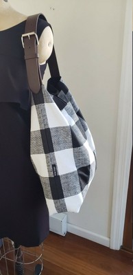 black and white buffalo check purse