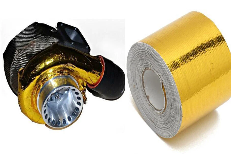 Fita de proteção térmica dourada de alto desempenho carro caminhão turbo motor envoltório 15 pés - Imagem 3 de 4