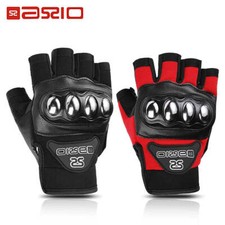 Summer Fingerless Motorcycle Gloves Steel Protective Breathable Motorbike Half F