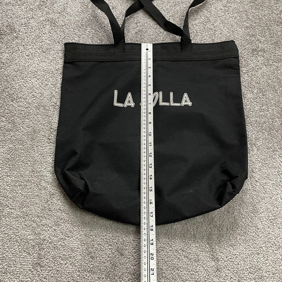 La Jolla Canvas Tote Bag Womens Black Full Zip Graphic Casual Classic