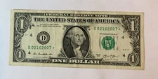 BIRTHDAY/ANNIVERSARY $1.00 CURRENCY STAR NOTE 02-16-2007