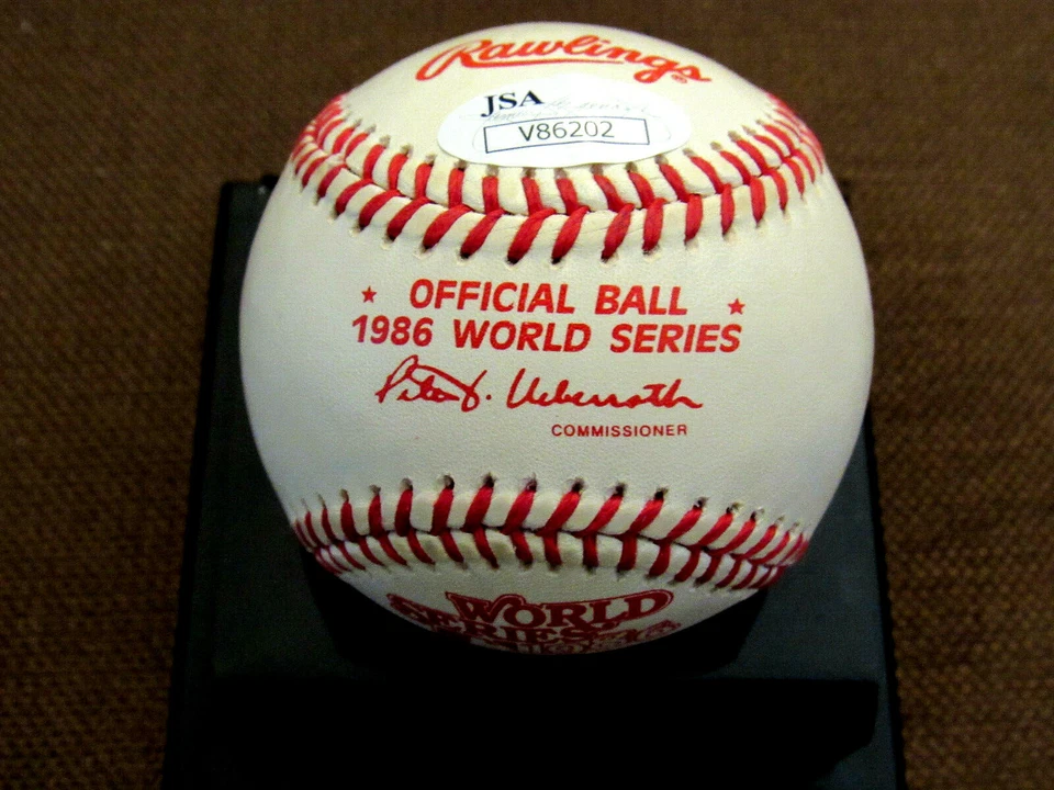 DAVEY JOHNSON DOC GOODEN 1986 WSC NEW YORK METS SIGNED AUTO 1986 WS BASEBALL JSA - Image 2 of 3