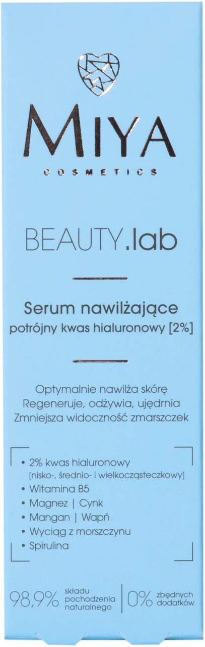 Miya Cosmetics BEAUTY.lab 98,9% Natural Hydrating Serum Triple Hyaluronic Acid