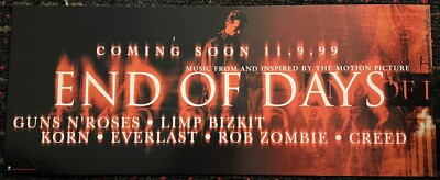 END OF DAYS advance Soundtrack 8x20 promo poster Guns N Roses KORN Limp Bizkit