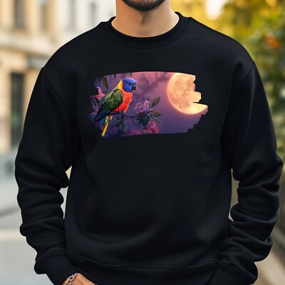 Papagei bei Vollmond Sweatshirt Kuschelig und Perfekt für jeden Anlass S bis 4XL