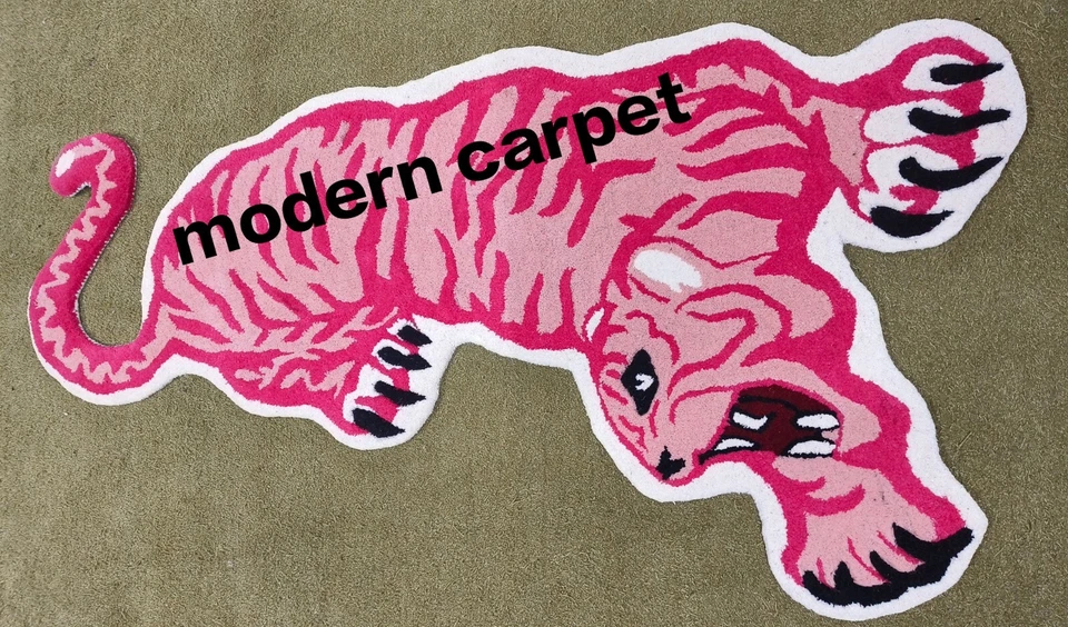 Tibetischer Tiger Teppiche 3 x 5 Fuß Handarbeit 100 % Wolle handgetuftet für ... - Bild 4 von 4