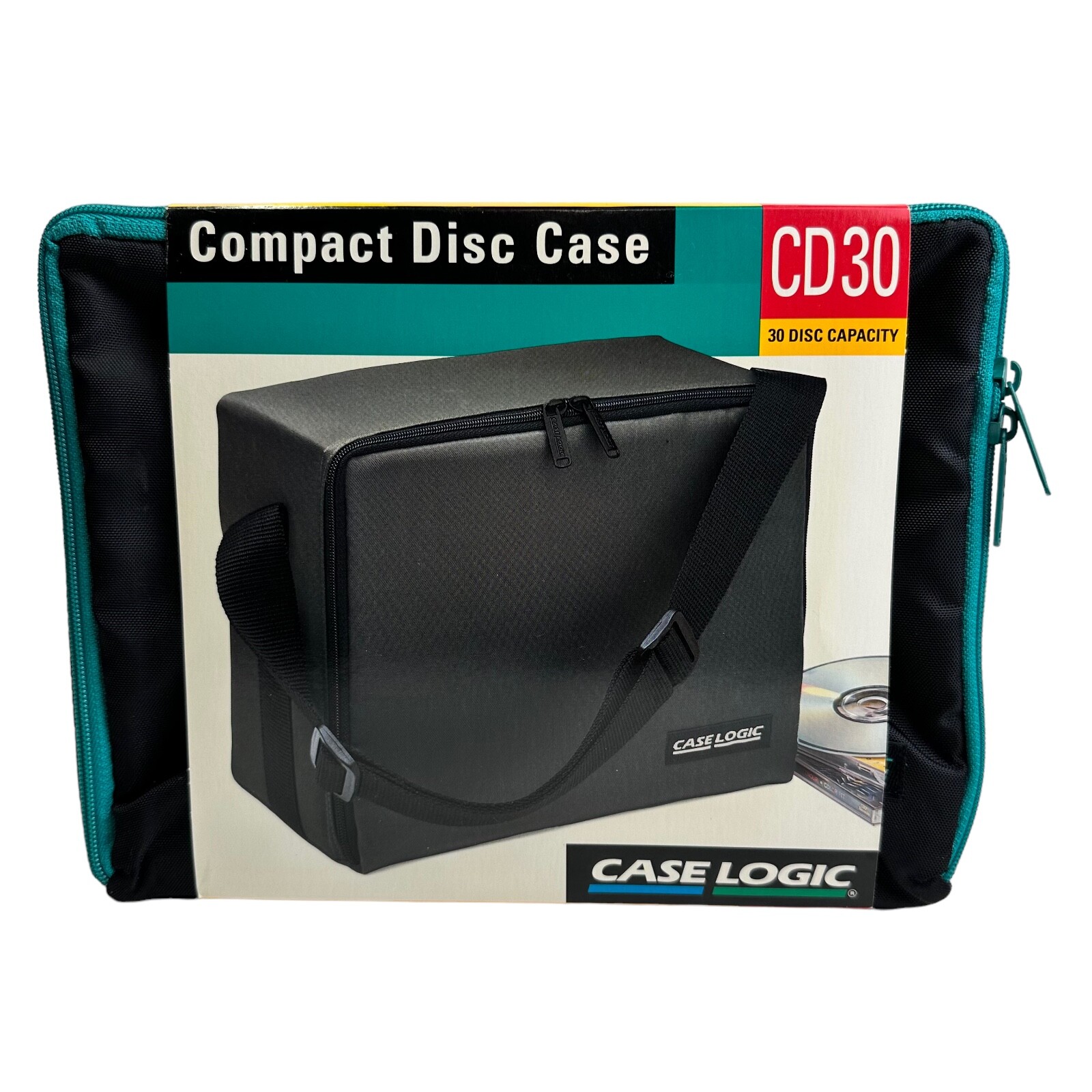 CASE LOGIC Compact Disc Case CD 30 Disc Capacity, black (1992), NEW